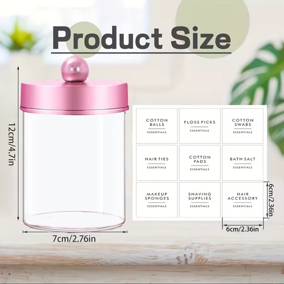 6 Pink Essentials Storage Jars Set - Picture 6 of 7